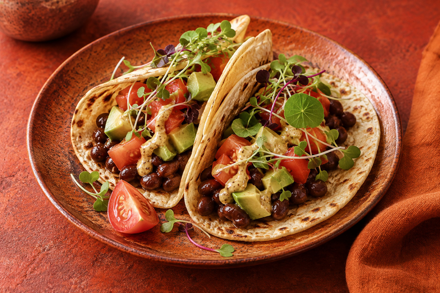 Tacos mit Frische-Kick – KI-generiertes Servierbeispiel