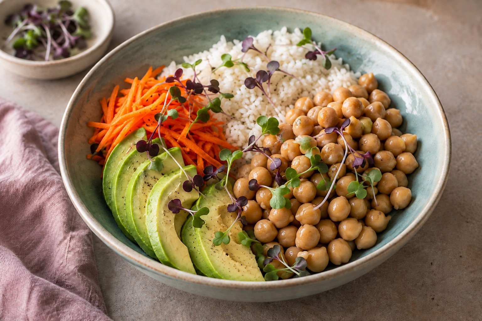 Buddha-Bowl – KI-generiertes Servierbeispiel