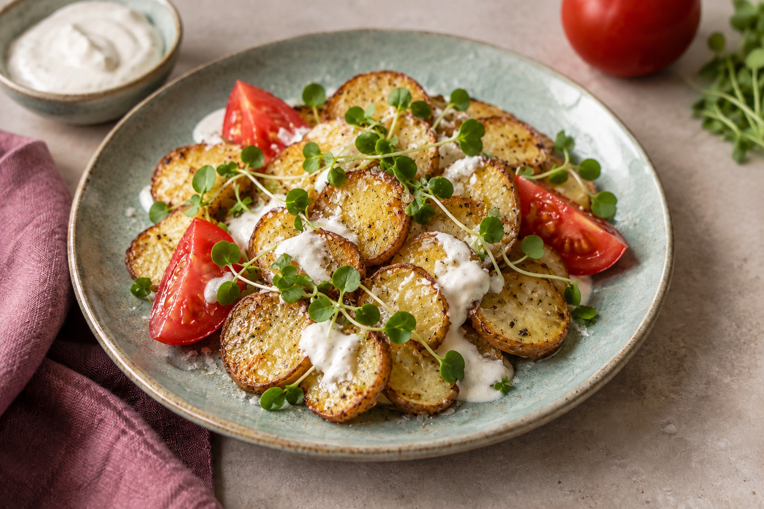 Kartoffelplatte – KI-generiertes Servierbeispiel
