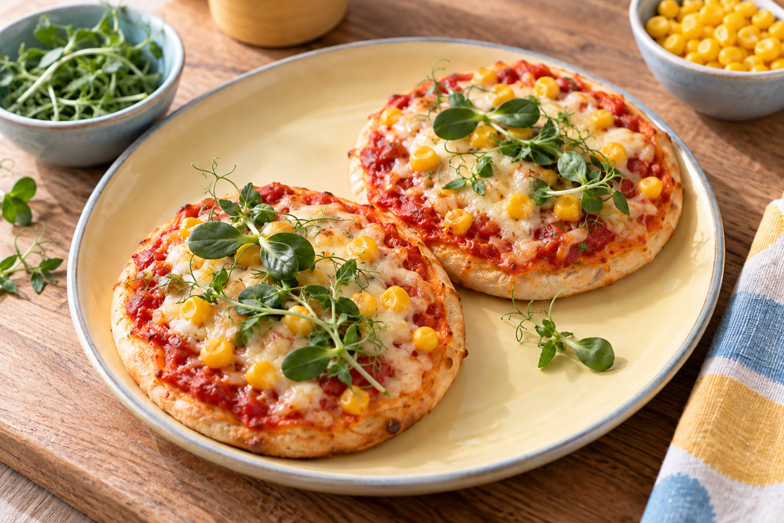 Mini-Pizza – KI-generiertes Servierbeispiel